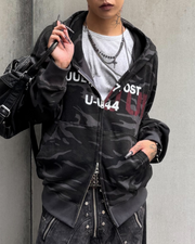受注制【Never mind the XU】MILITARY CAMO THERMAL ZIP HOODIE (2color)