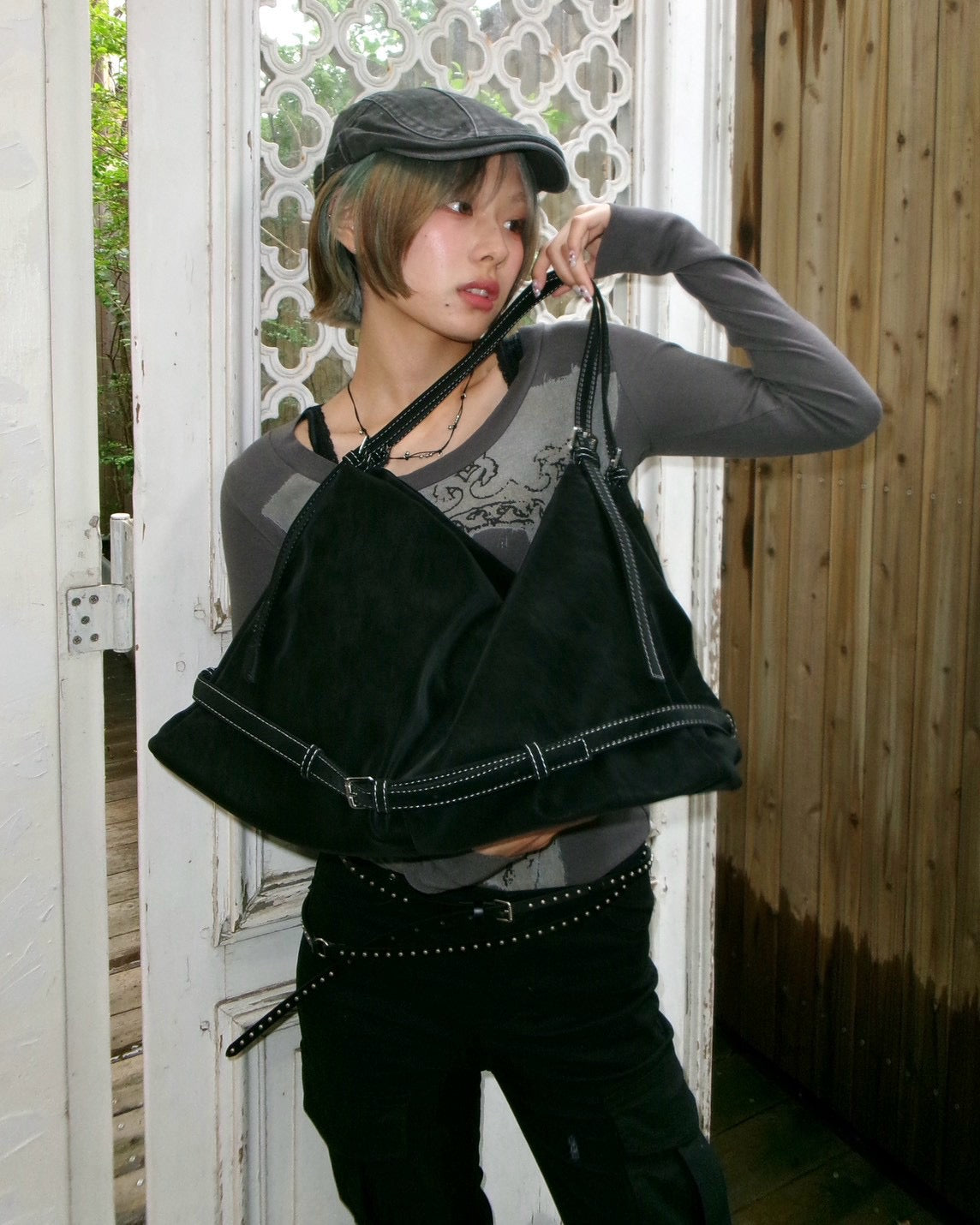 受注制【OaKS】suede boston bag (2color)