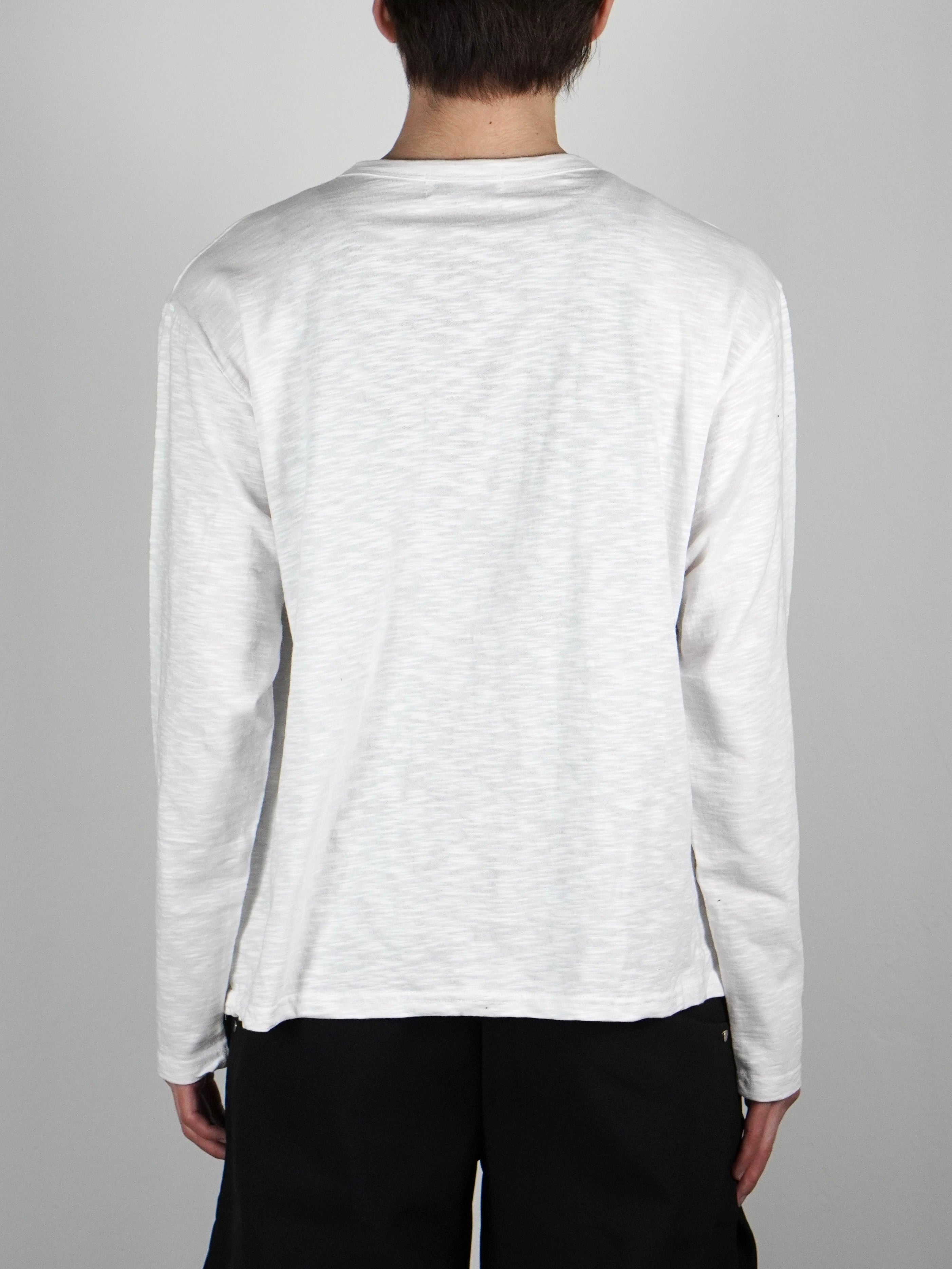 受注制【Chikashitsu +】sheer cotton henley neck long sleeve (4color)