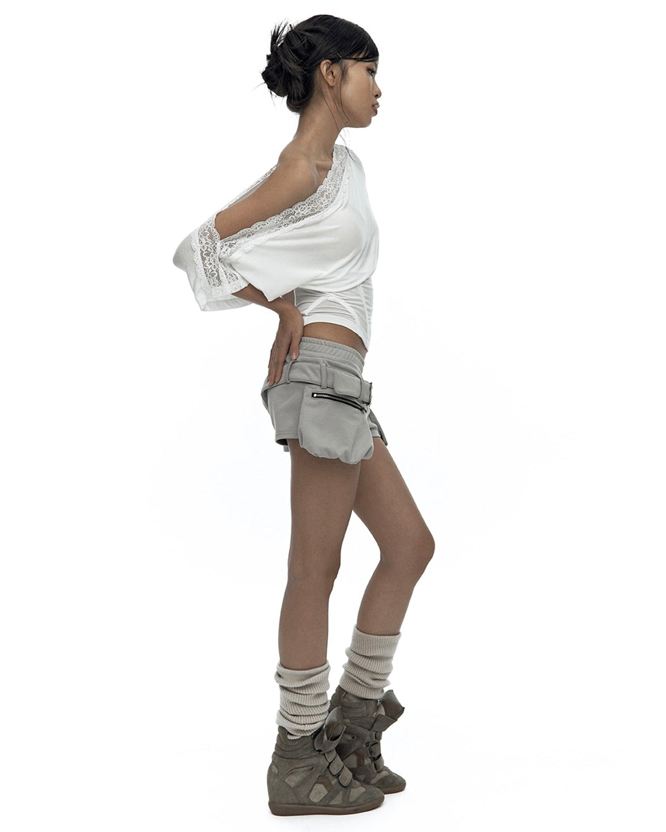 【Kashiko】Belted Pocket Shorts