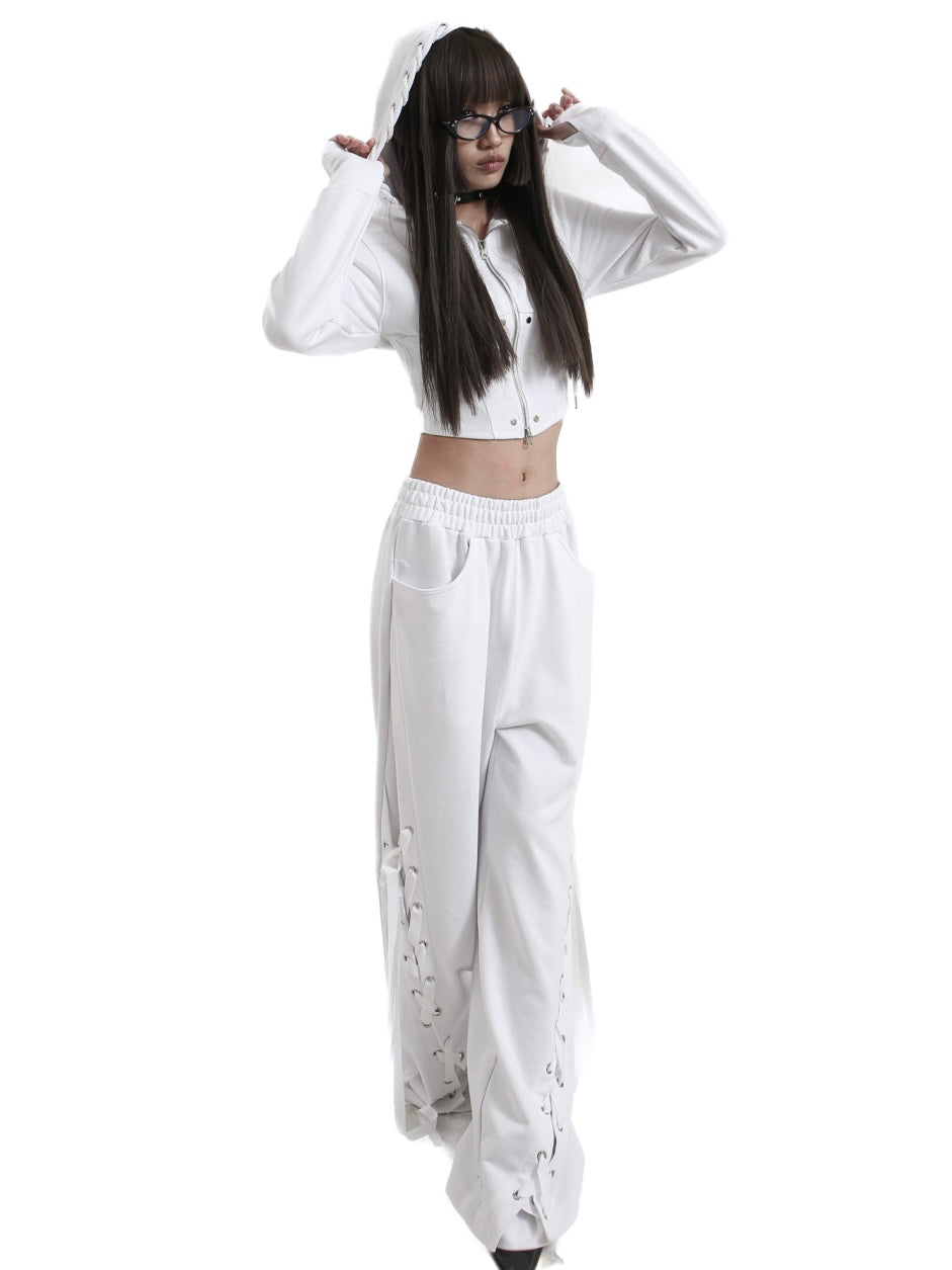【KAIYA】tie me up hoodie zip-up