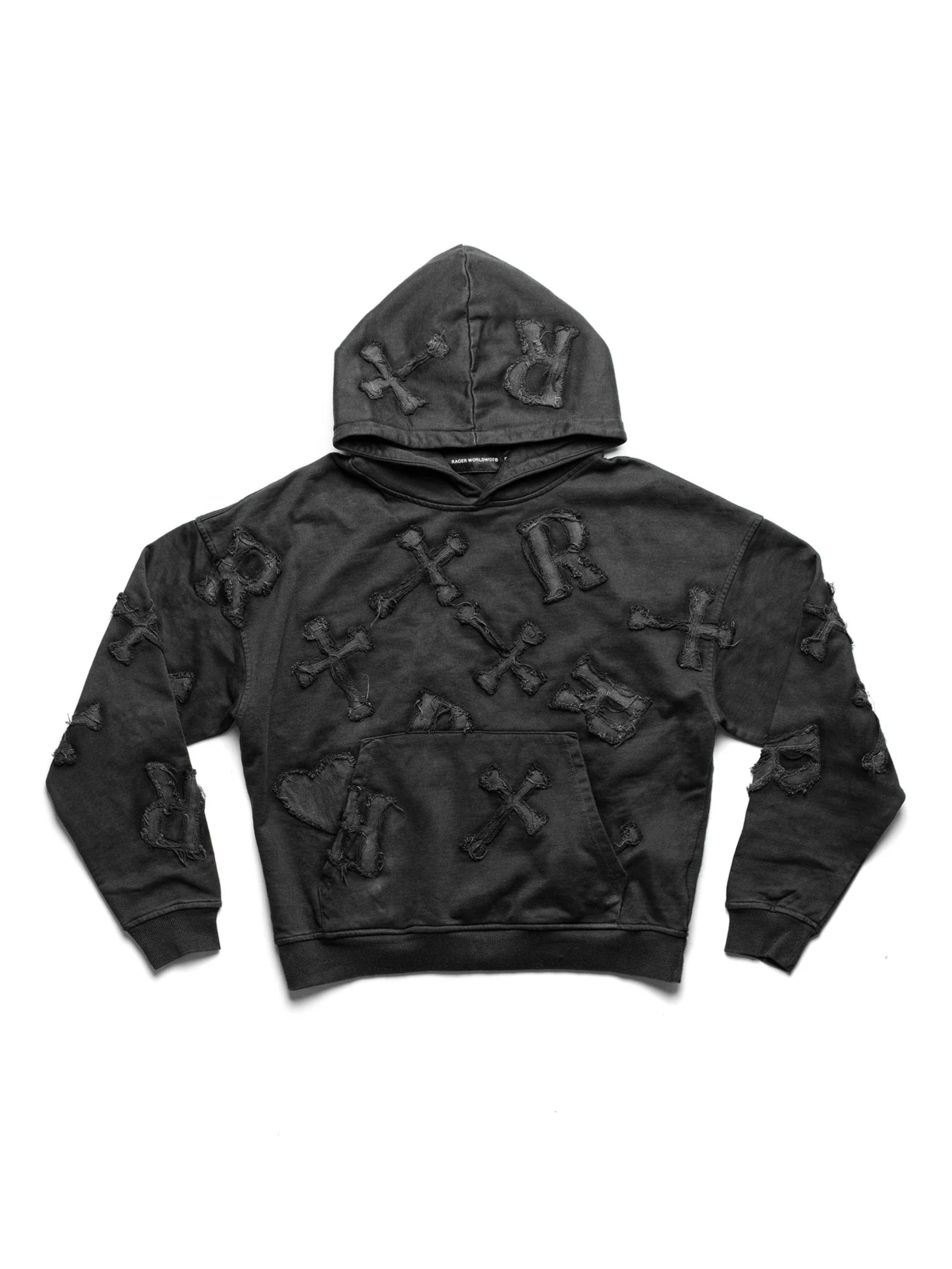【RACER WORLDWIDE】Black Patch Hoodie