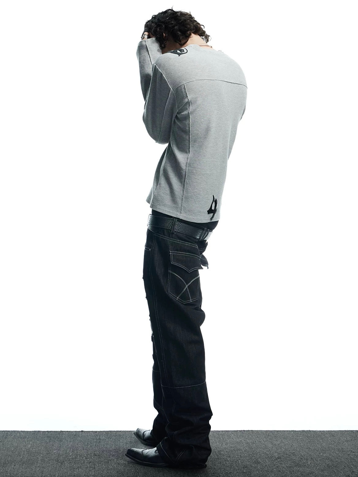 【DND4DES】Henley Collar Patch Long Sleeve