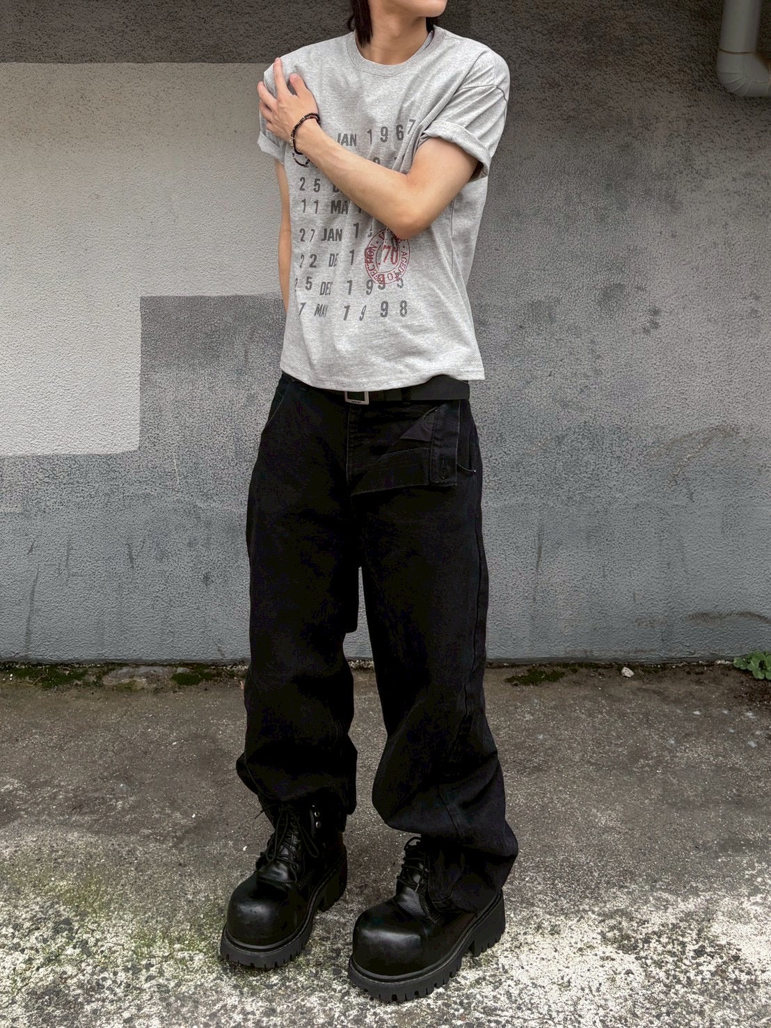 受注制【nmtc+】Washed Semi Crop Lettering Tee (3color)