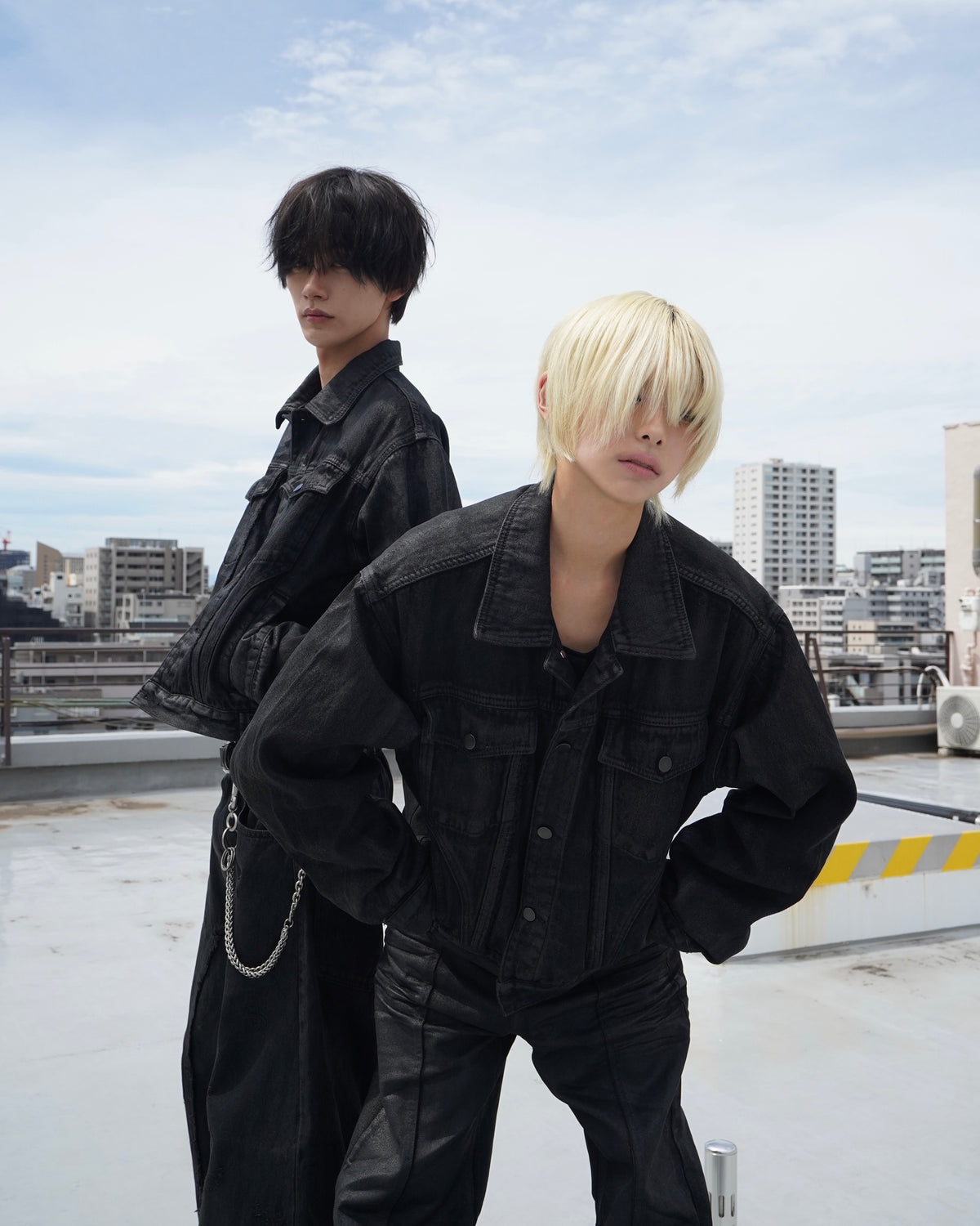 【CHIKASHITSU PLUS HIGH】Washed coating denim jacket
