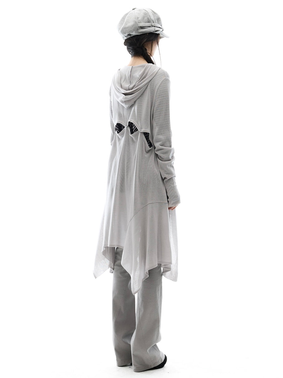 【OJOS】Detach Panel Knit Hoodie