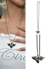 受注制【Never mind the XU】heart wing necklace