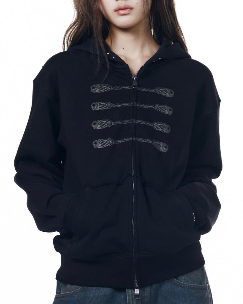 【AAKAM】Napoleon Printed Zip-Up Hoodie
