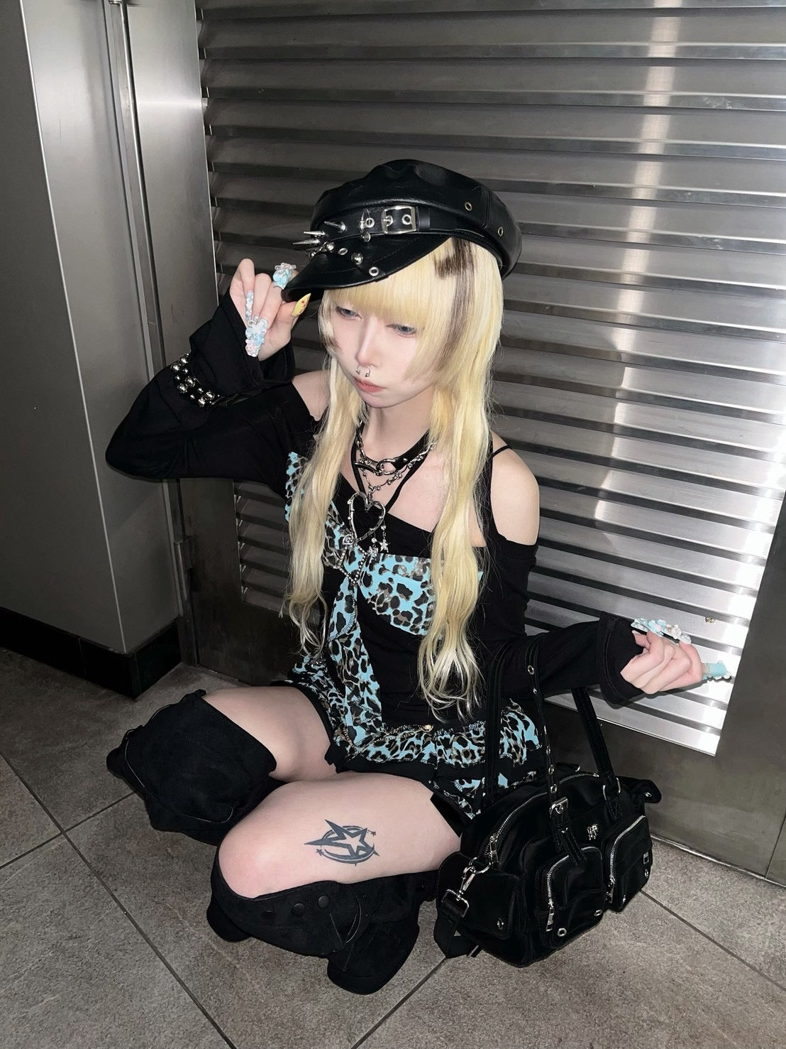 国際配送【BABY09】Gothic studs casquette (2color)