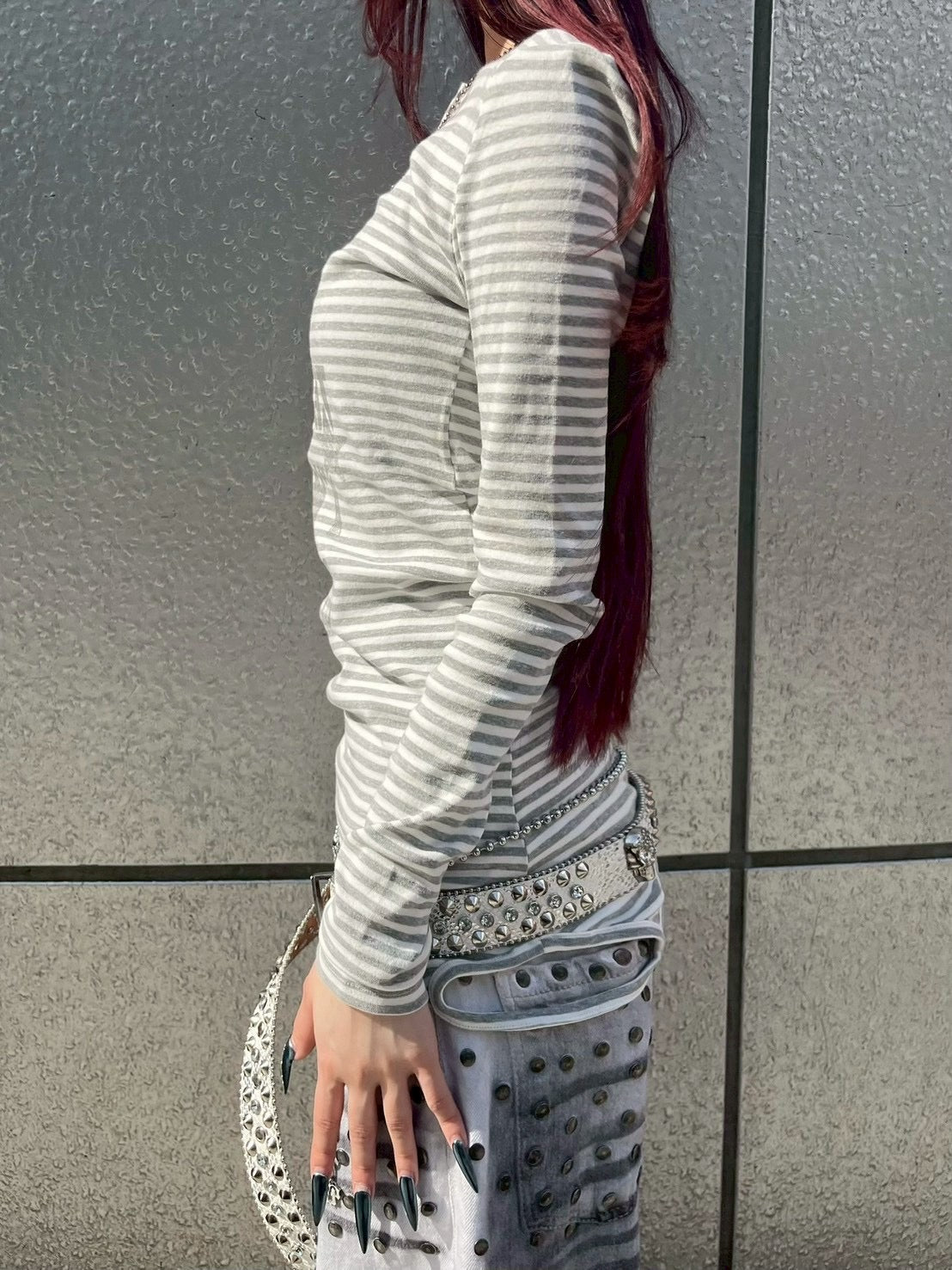 国際配送【BABY09】 3way border print tops (2color)