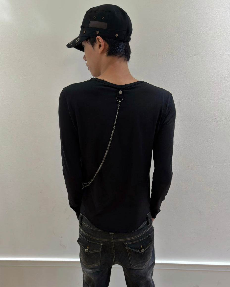 【LECYTO】Eyelet Distressed Patrol Cap