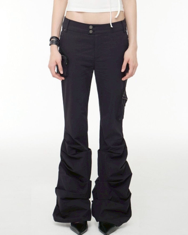【ROCK CAKE】Shirring Pocket Flare Pants