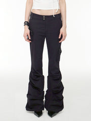 【ROCK CAKE】Shirring Pocket Flare Pants