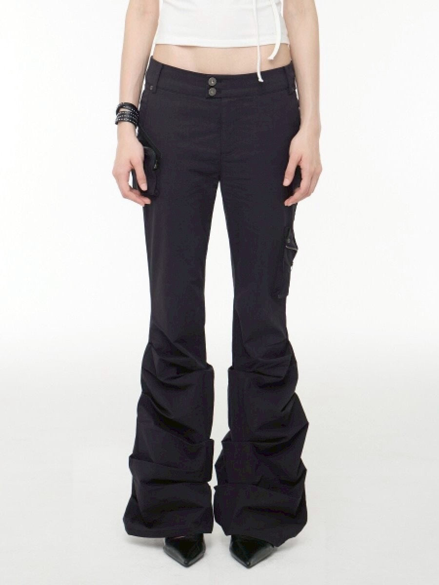 【ROCK CAKE】Shirring Pocket Flare Pants