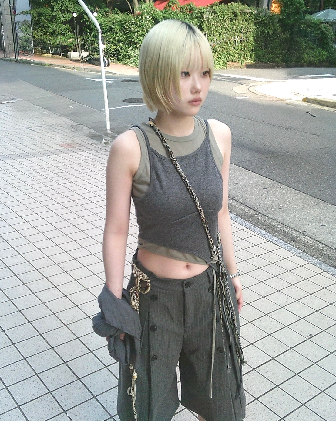 7/17 20:00 発売 国際配送【Nerd out XU】seven point stripe wide leg pants (2color)