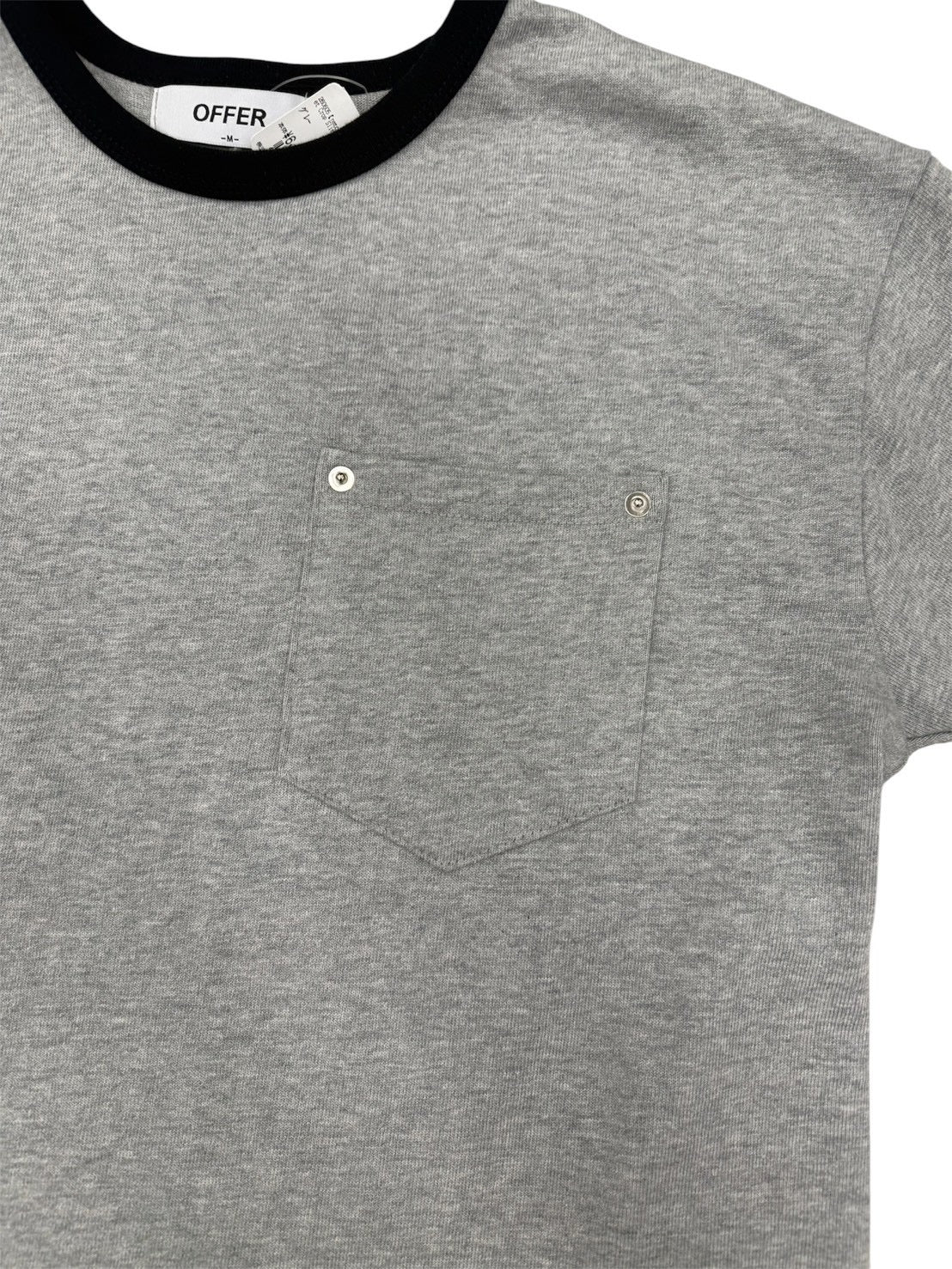 7/4 20:00発売 受注制【nmtc+】Washed Rivet Pocket Crop Slim Fit Tee (2color)
