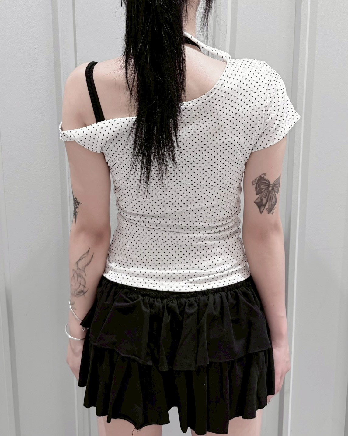 【nmtc+】Dot Ribbon Neck Tee (3color)