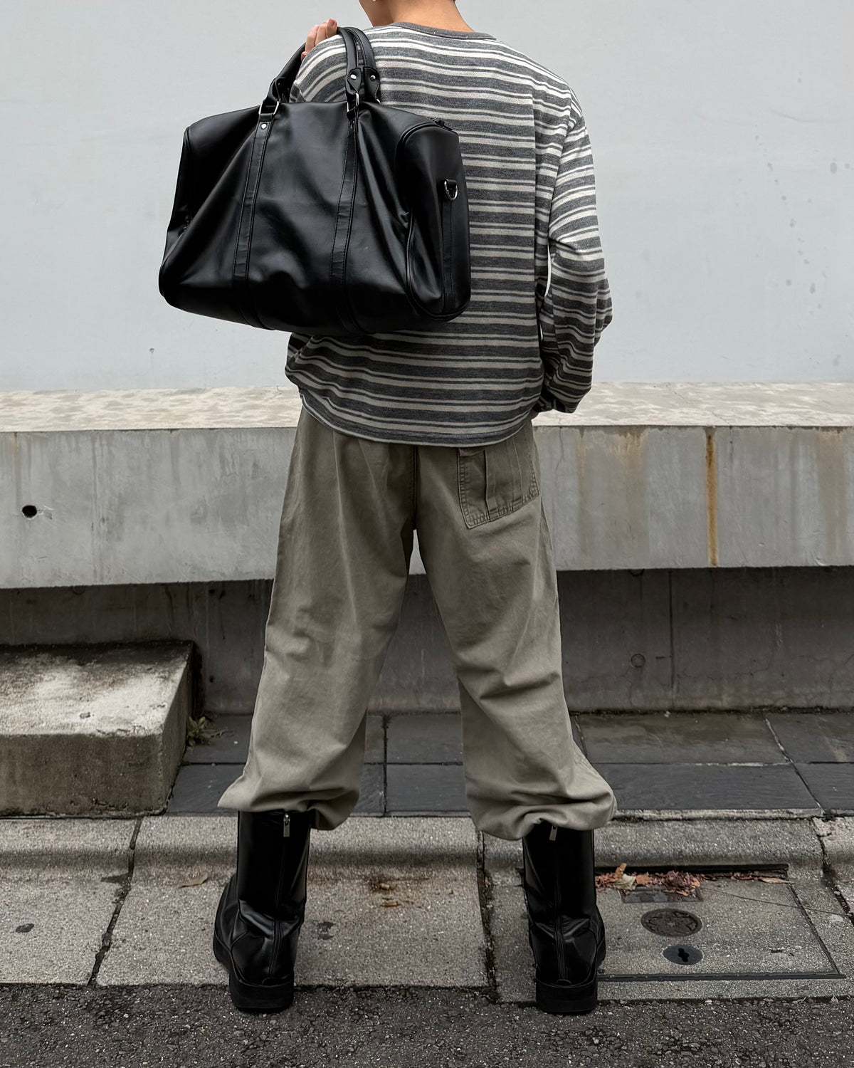【youll】Asymmetry border henley long sleeve (3color)