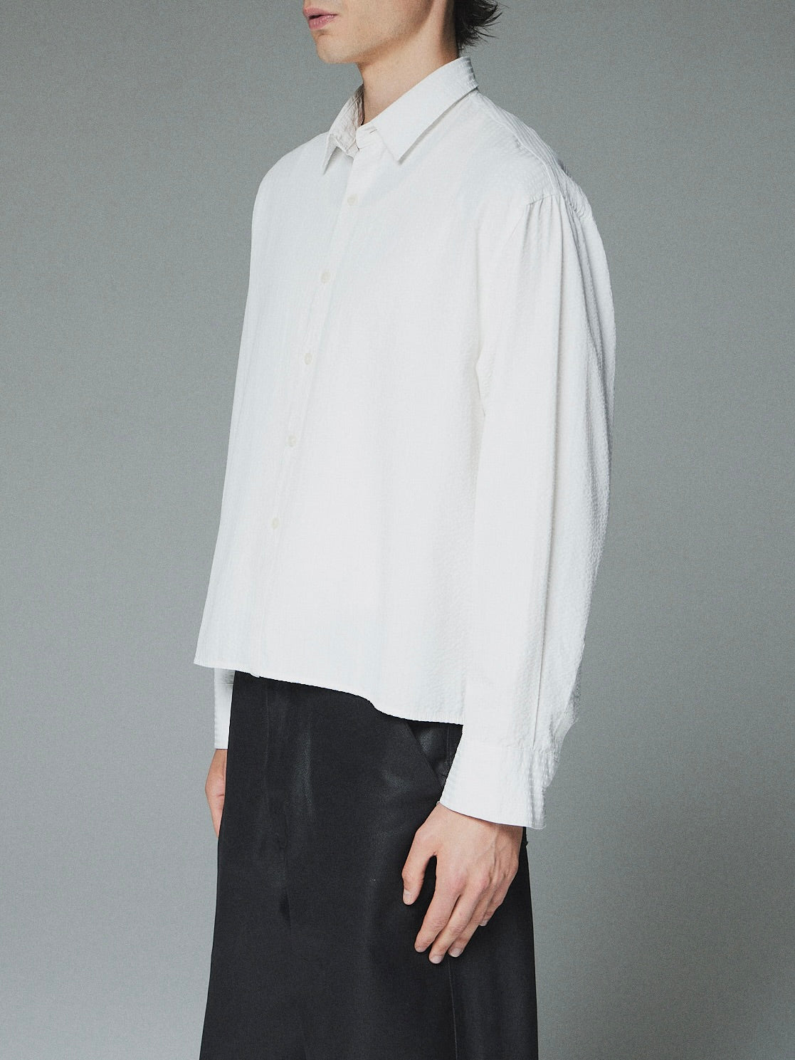 【CS】CROPPED STRIPE BUTTON UP SHIRT