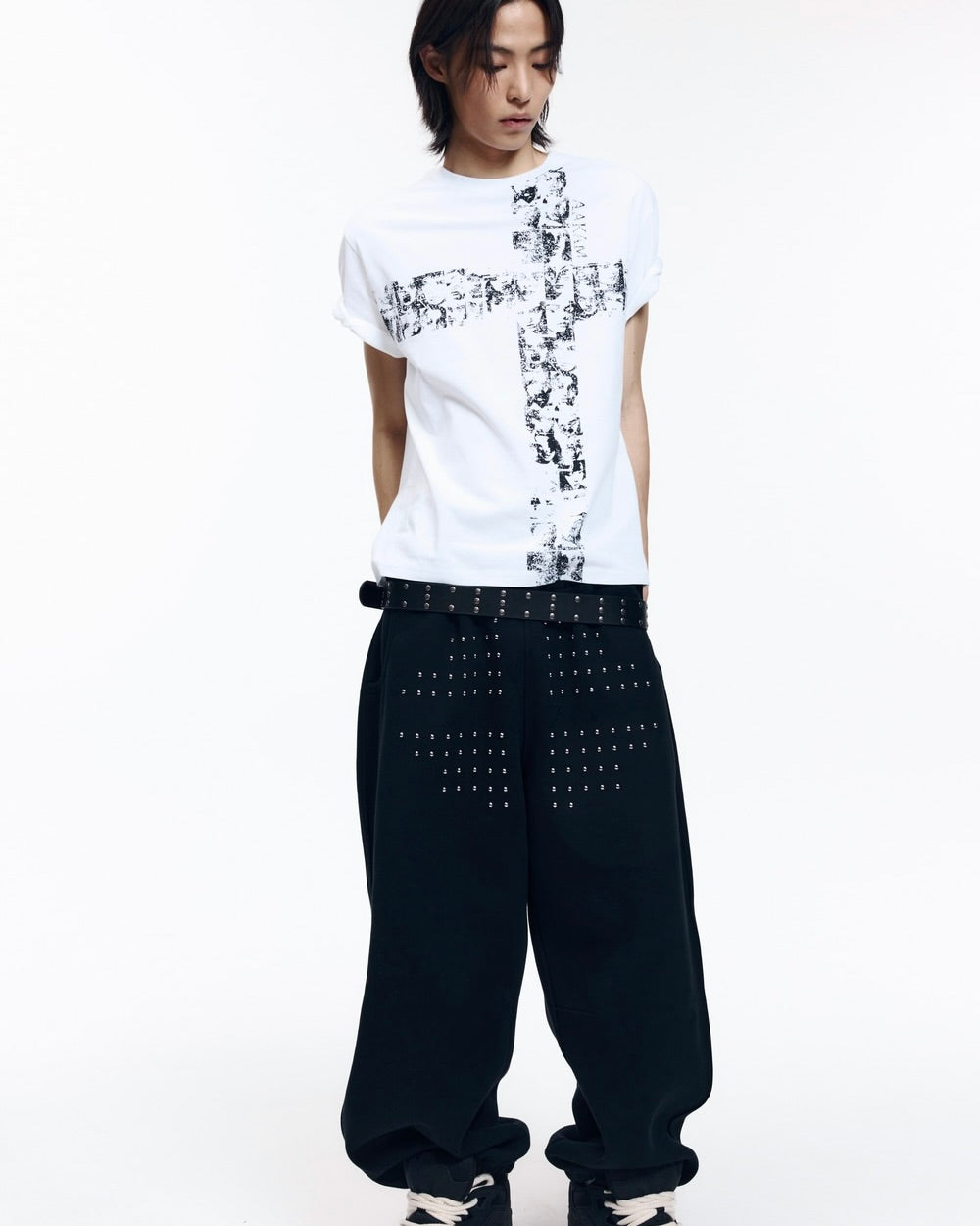 【AAKAM】Mosaic Cross Half Top