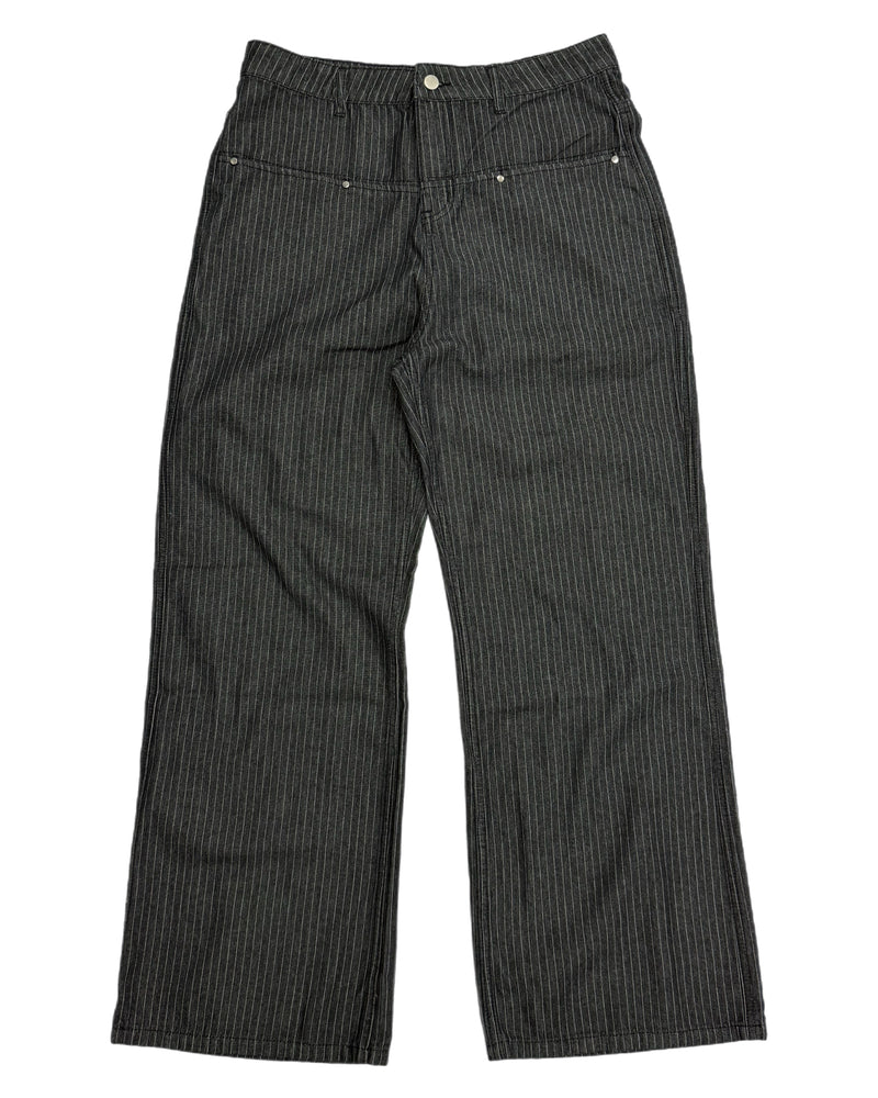 受注制【Chikashitsu +】low pocket stripe straight denim pants