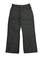 受注制【Chikashitsu +】low pocket stripe straight denim pants