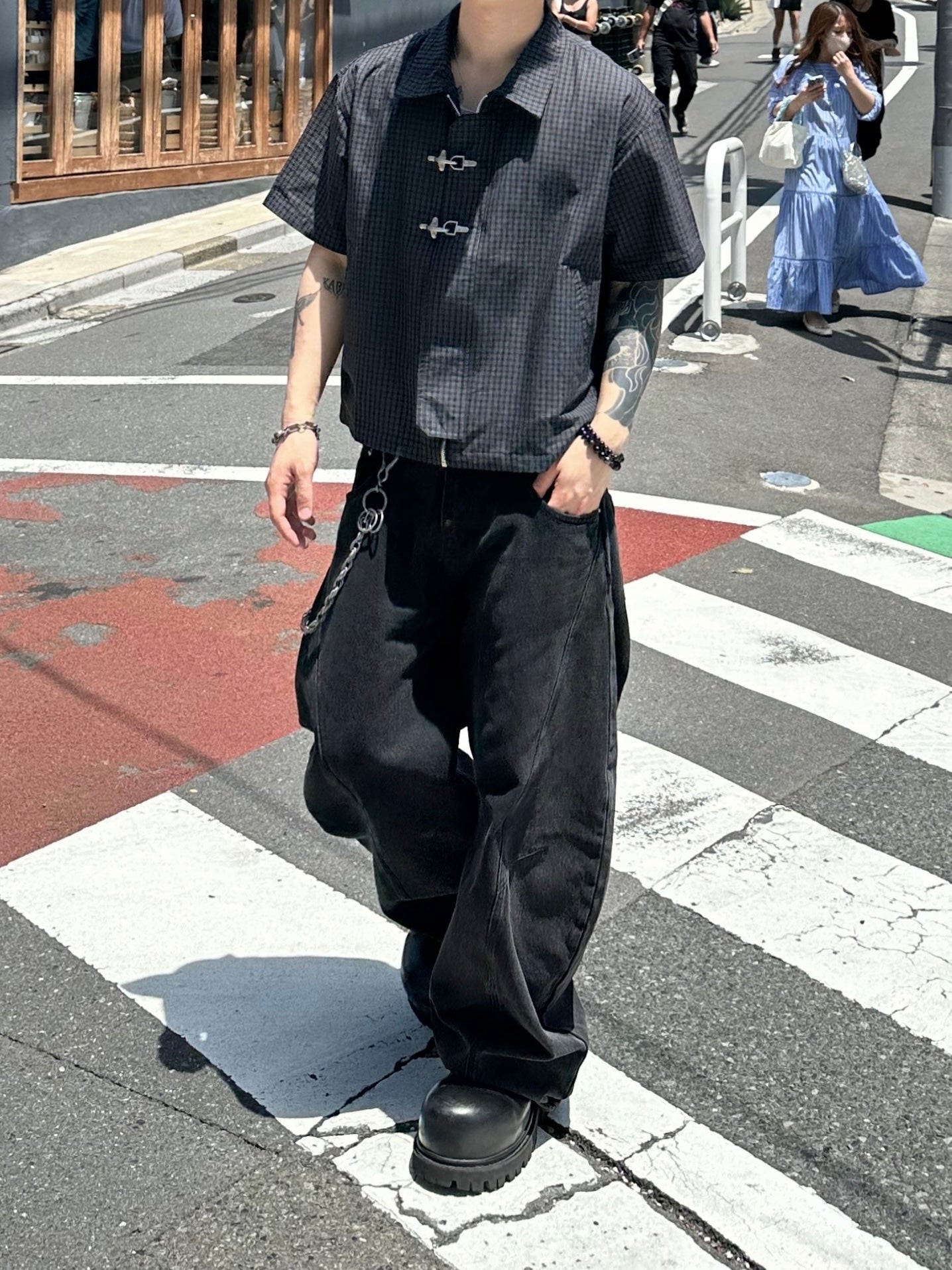 大阪店WEB限定受注制【Chikashitsu +】double buckle shirt jacket (2color)