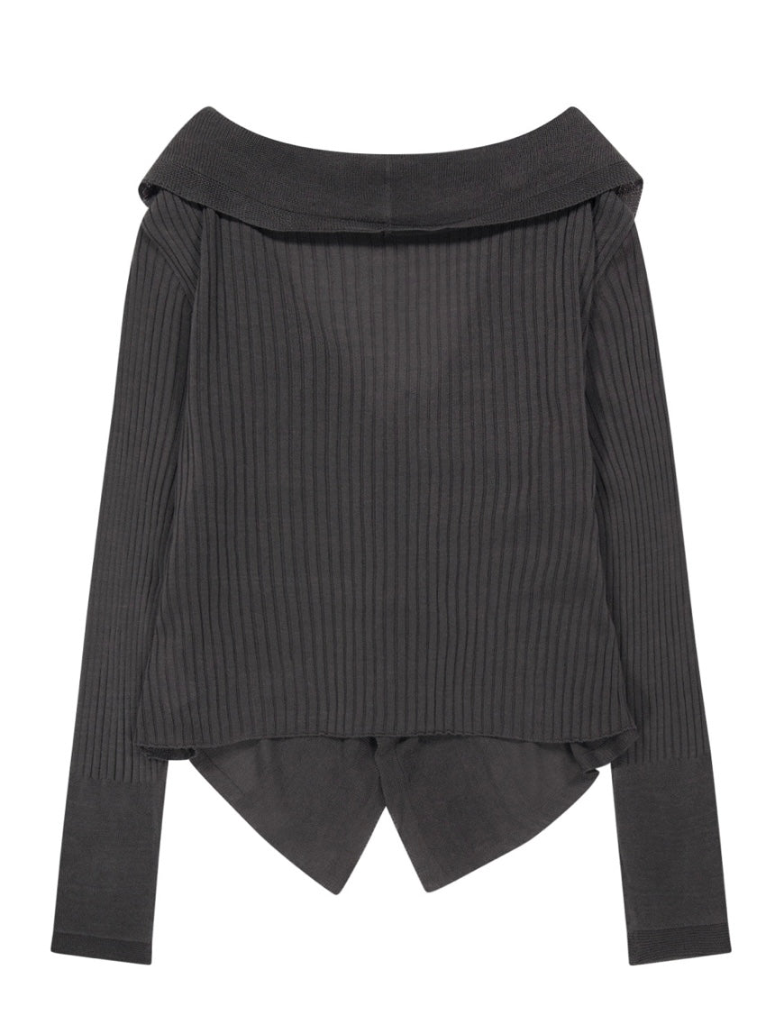 【OJOS】Ruffled Drape Cardigan