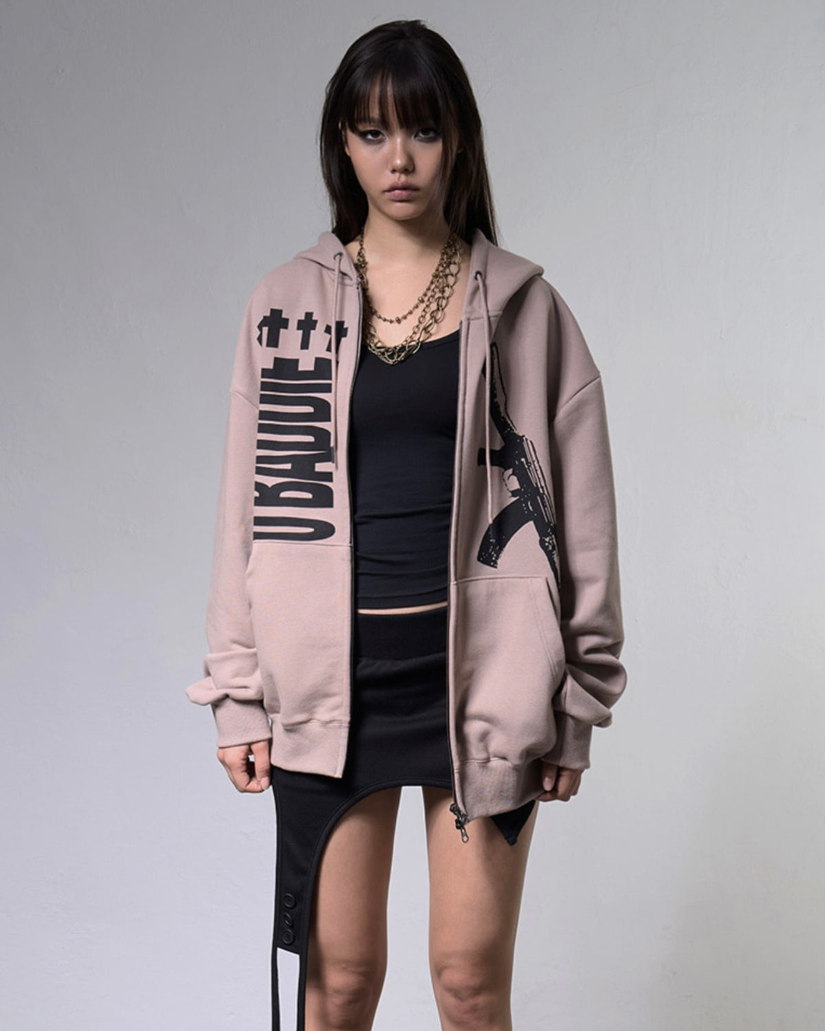 【FANCY CLUB】BADDIE HOODED ZIP-UP