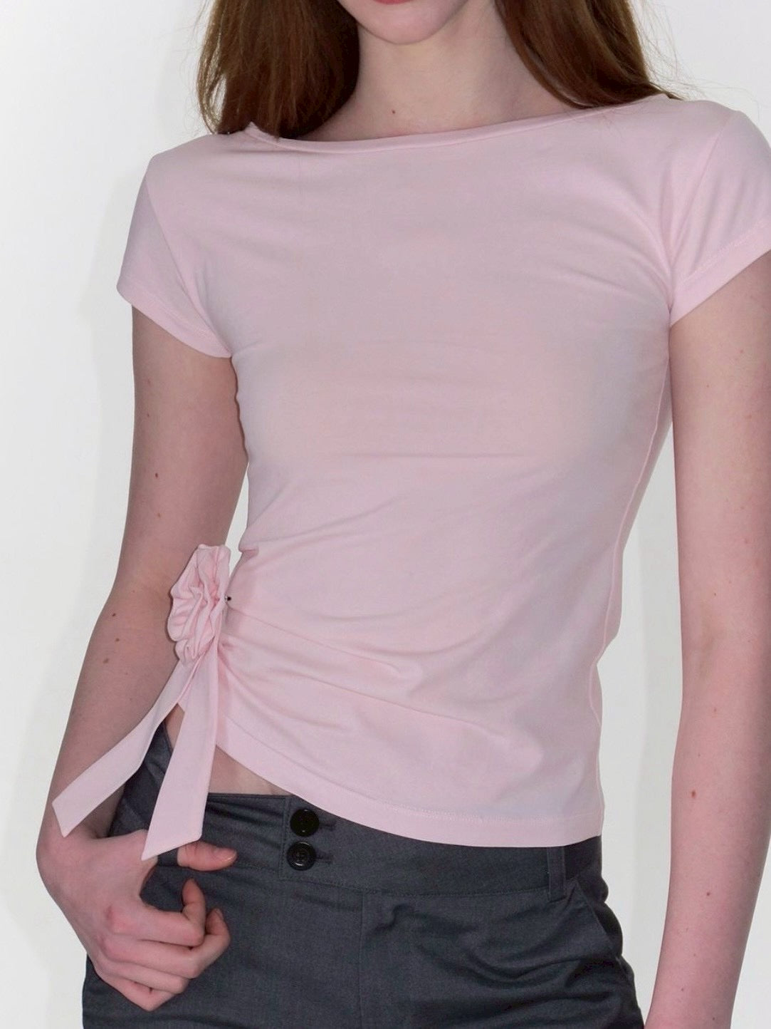 【CRANK】ROSETTE SHIRRING TOP