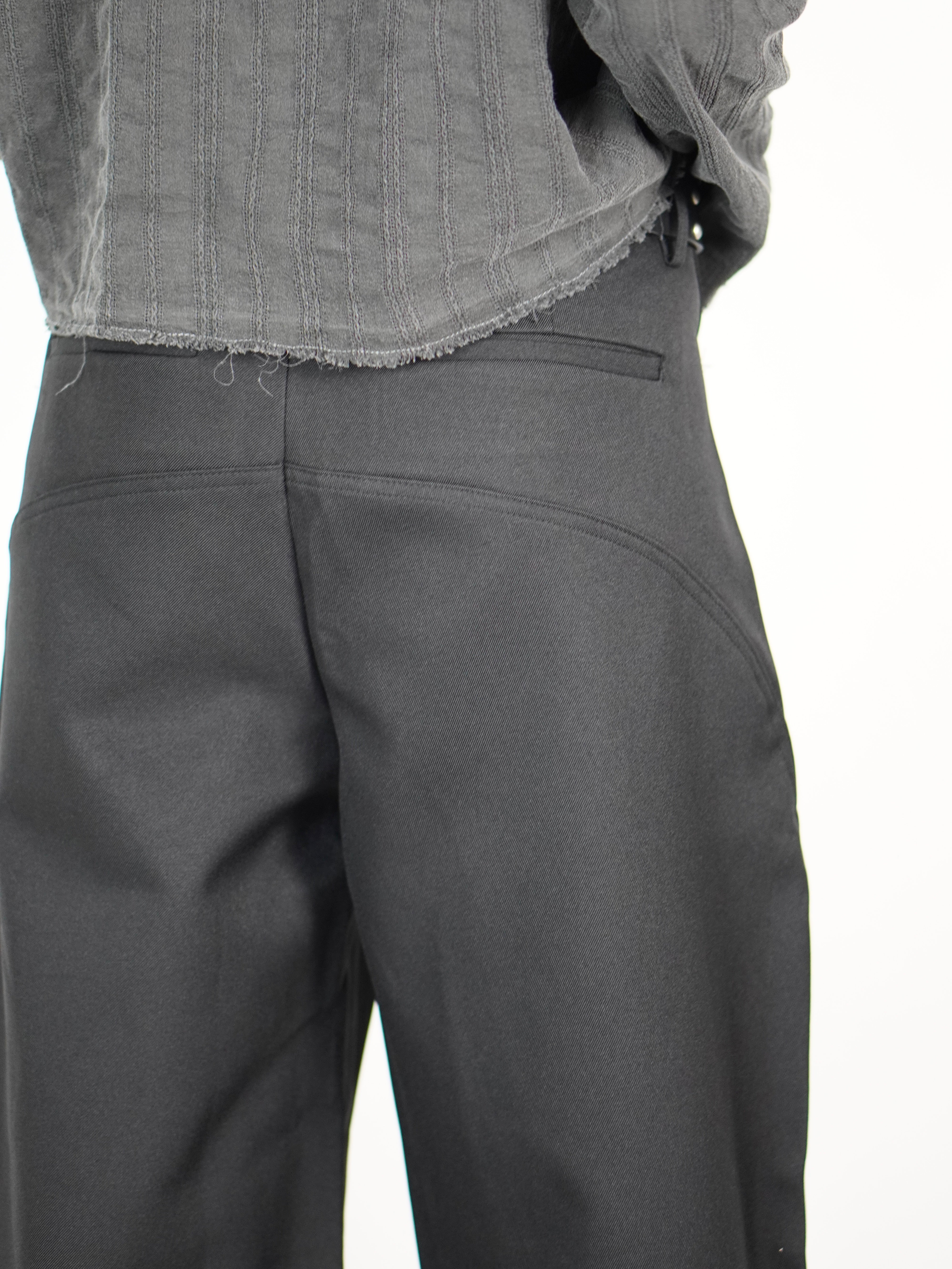受注制【Chikashitsu +】Curve line wide pants (3color)
