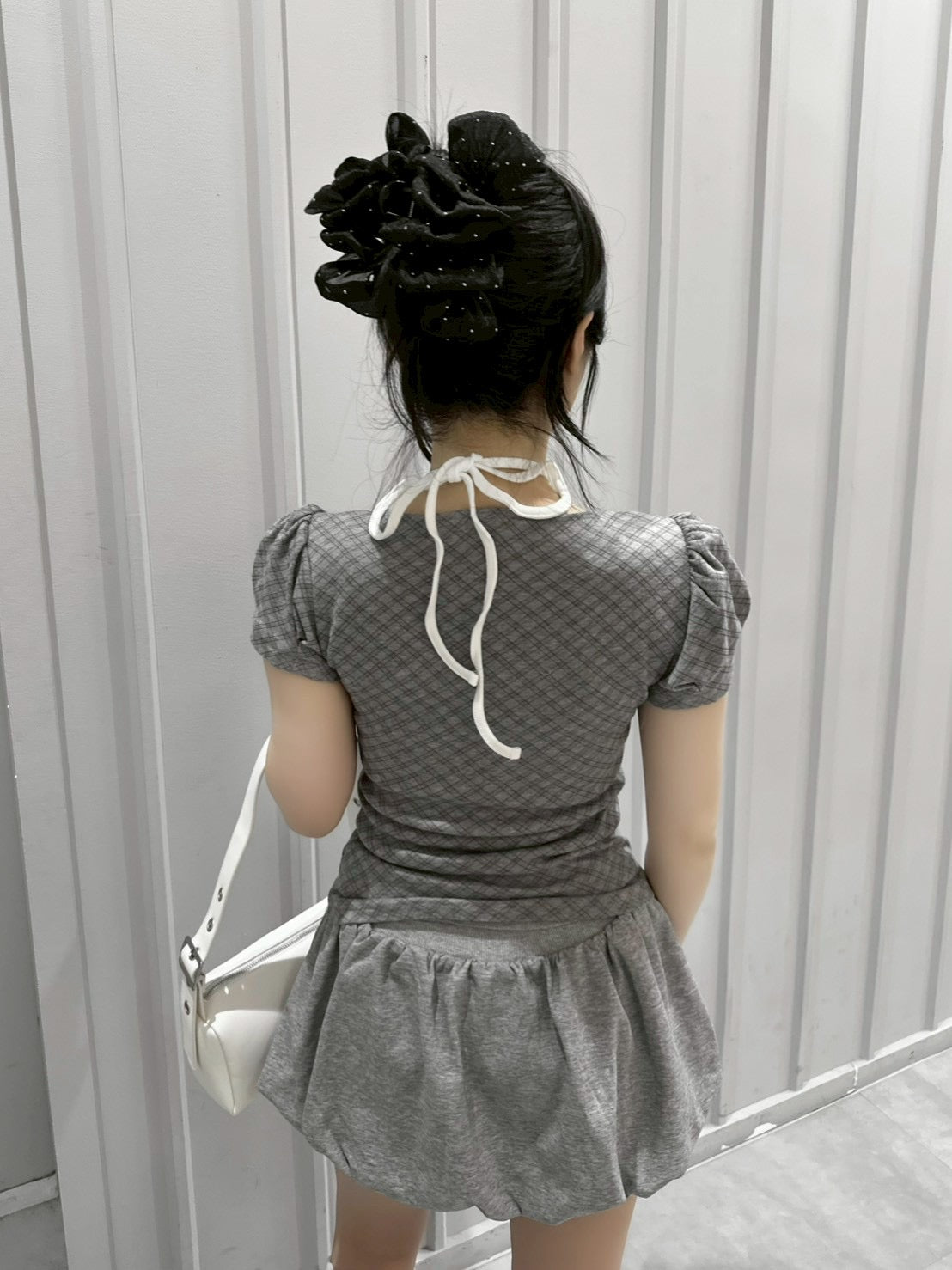 受注制【nmtc+】French Ribbon Check Top (2color)