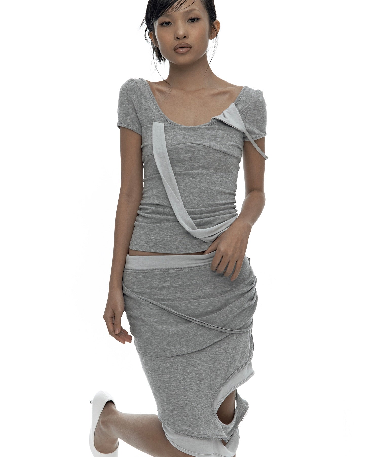 【Kashiko】Peek-a-boo Strap Skirt