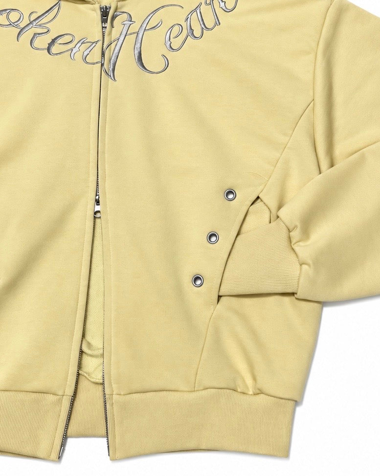 受注制【Never mind the XU】SCRIPT EYELET ZIP HOODIE (3color)