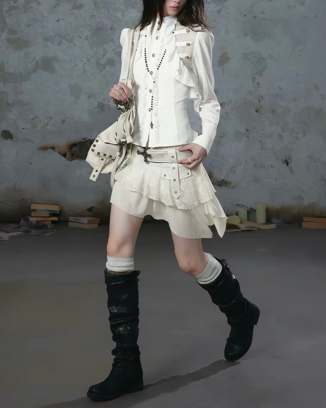 【Cest Nous】Napoleon Ruffled Blouse
