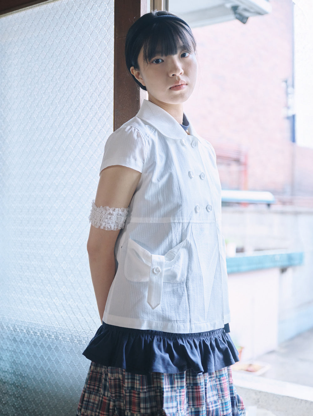 6/8 21:00発売【TUOMIO】ROUND COLLAR HALF JACKET