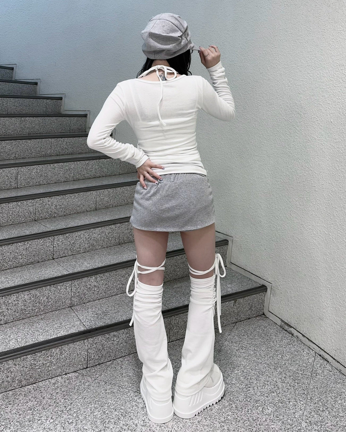 受注制【nmtc+】Belt Wrap Long Sleeve Top (2color)