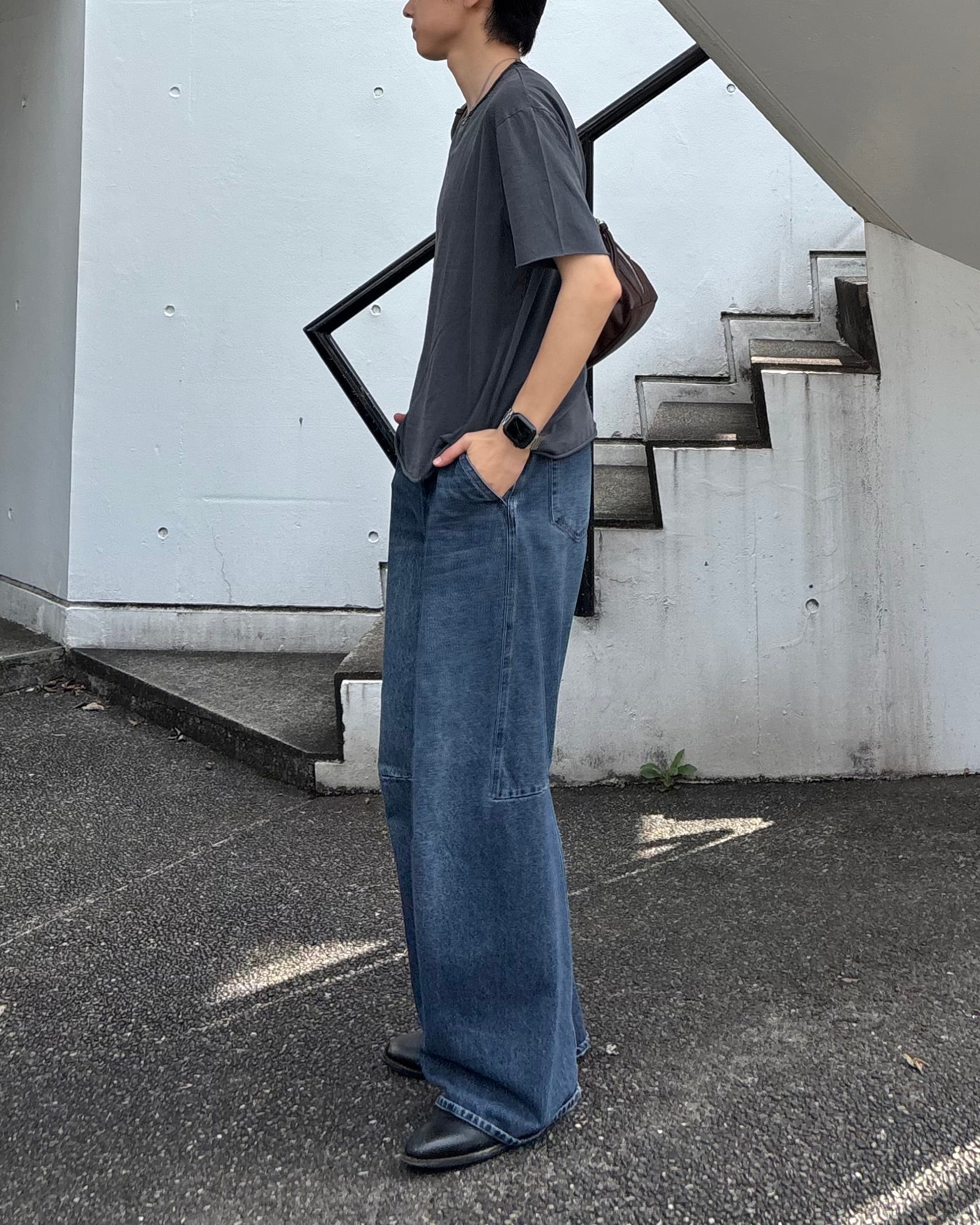 東京店WEB限定受注制【Chikashitsu +】cutting pigment tee (3color)