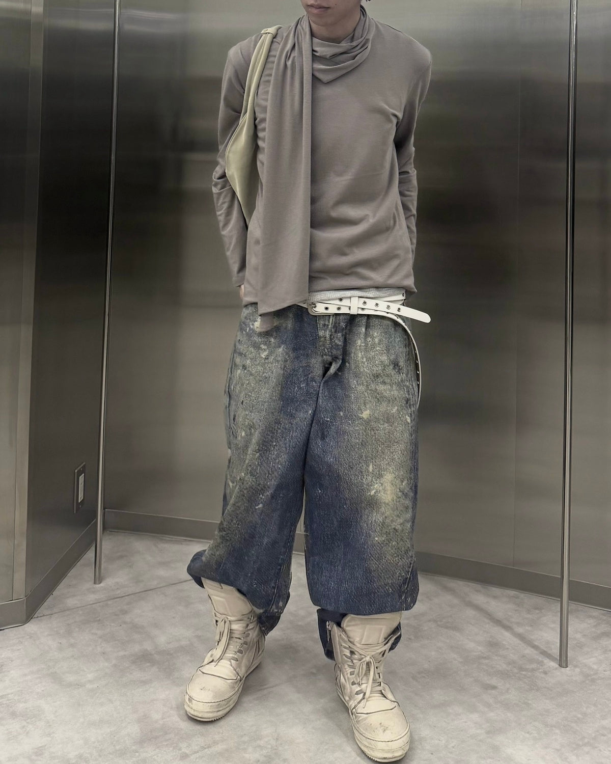受注制【nmtc+】Draped Scarf Neck Top (2color)
