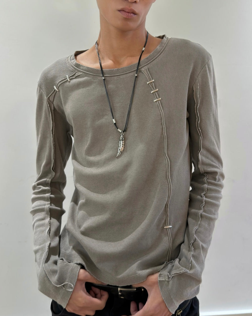 【LECYTO】Pigment Shade Pieces Long Sleeve