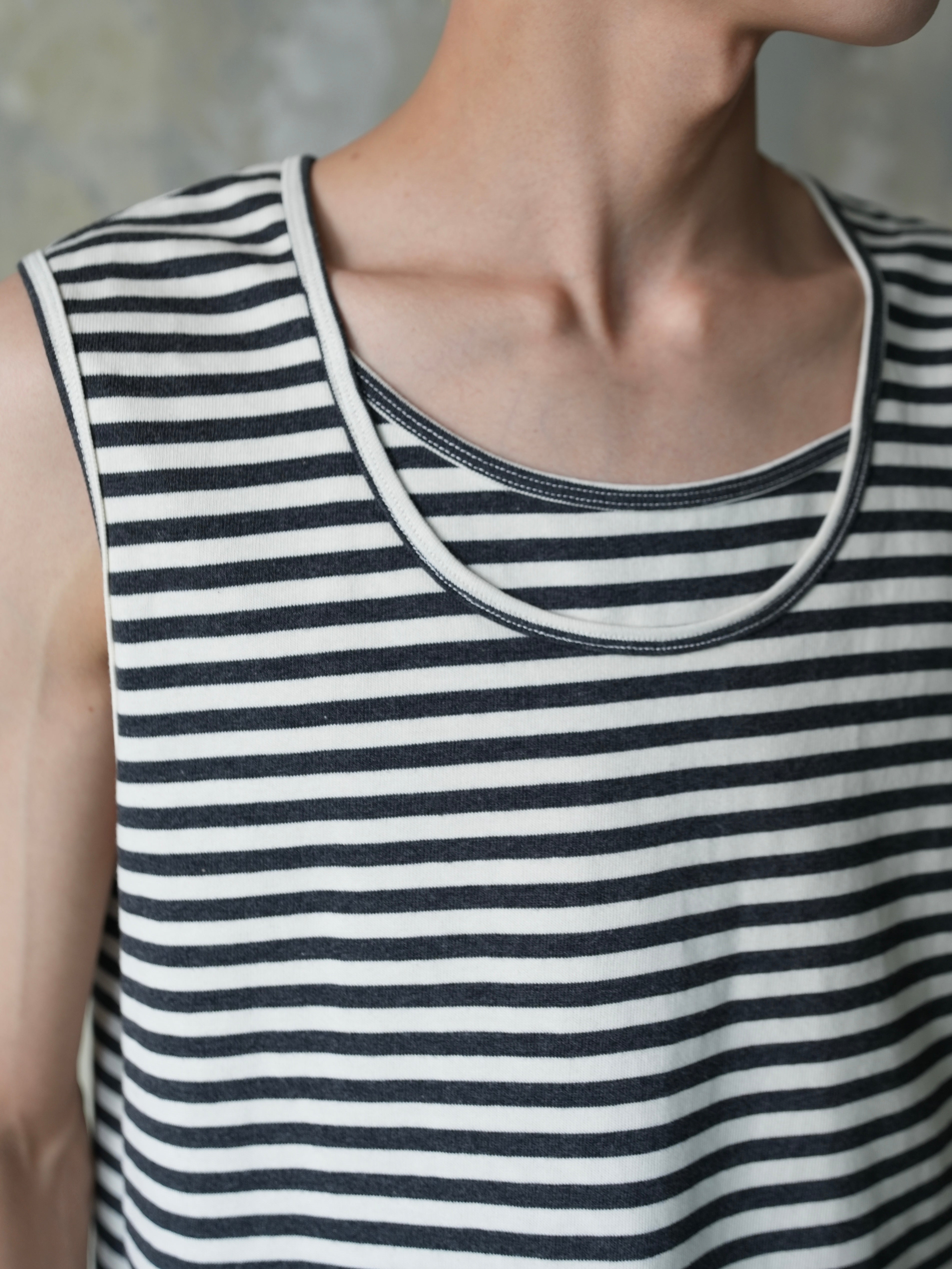 【Lee fi Ne】Layered Stripe Tank
