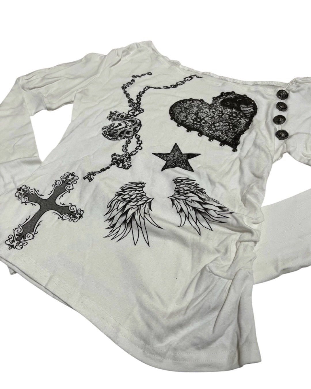 国際配送【BABY09】one-shoulder graffiti tops