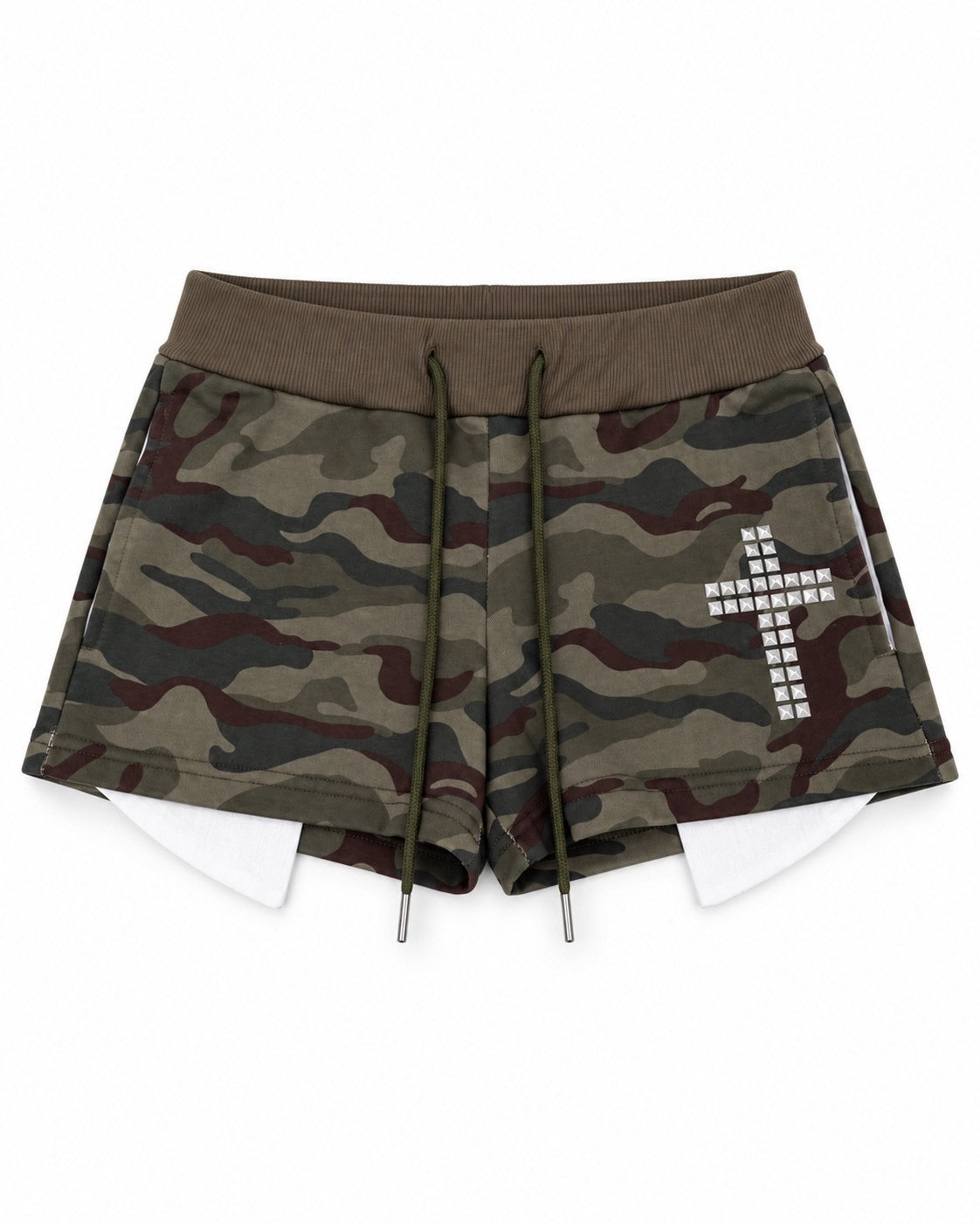 受注制【Never mind the XU】Cross studs mini shorts (3color)