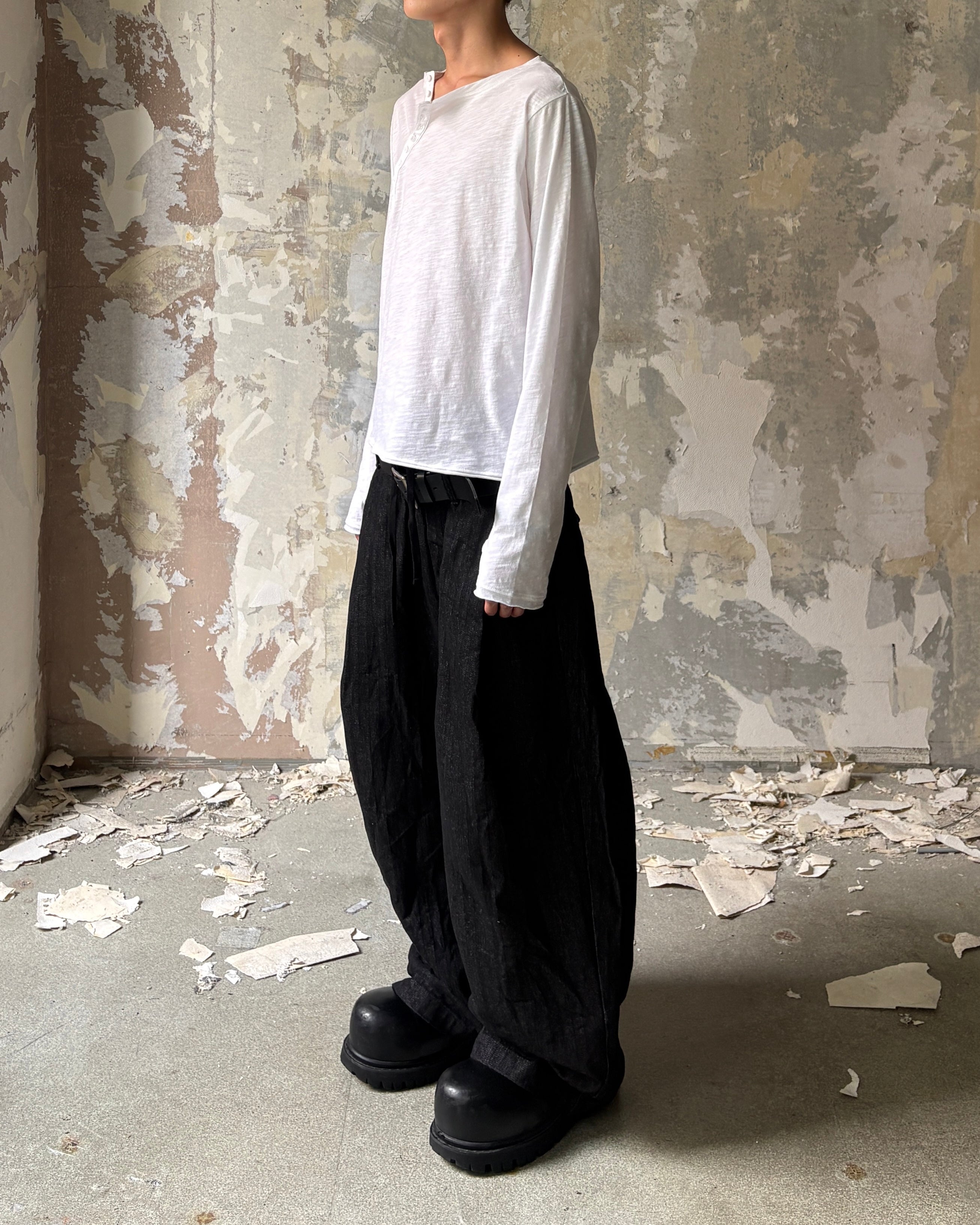 【Lee fi Ne】Offset Henley LS Tee