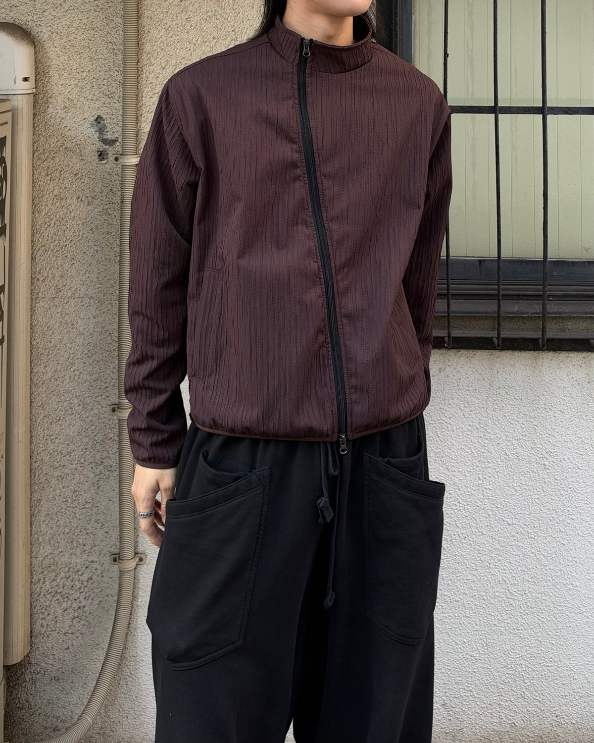 受注制【youll】pleated asymmetry jacket (3color)