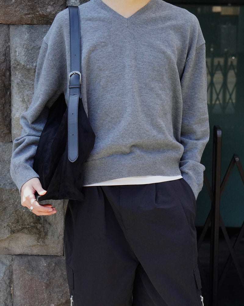 東京店WEB限定【Chikashitsu +】cropped vneck knit (3color)