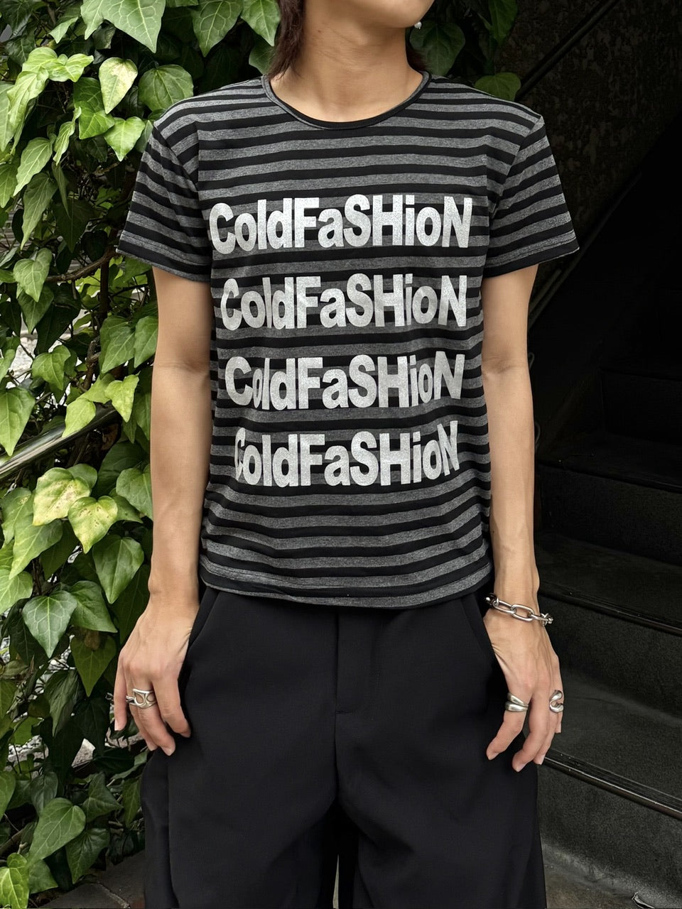 国際配送【RENOL】stripe logo tee
