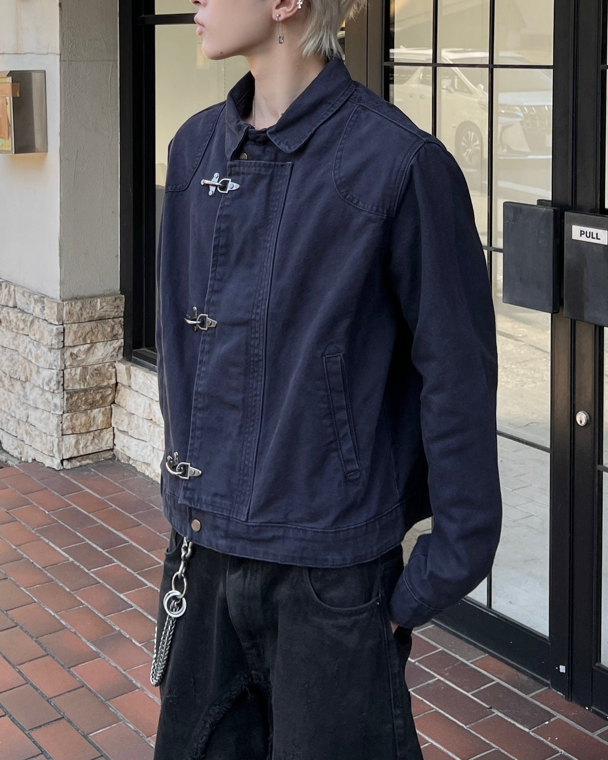 大阪店WEB限定受注制【Chikashitsu +】design hook cropped jacket (3color)