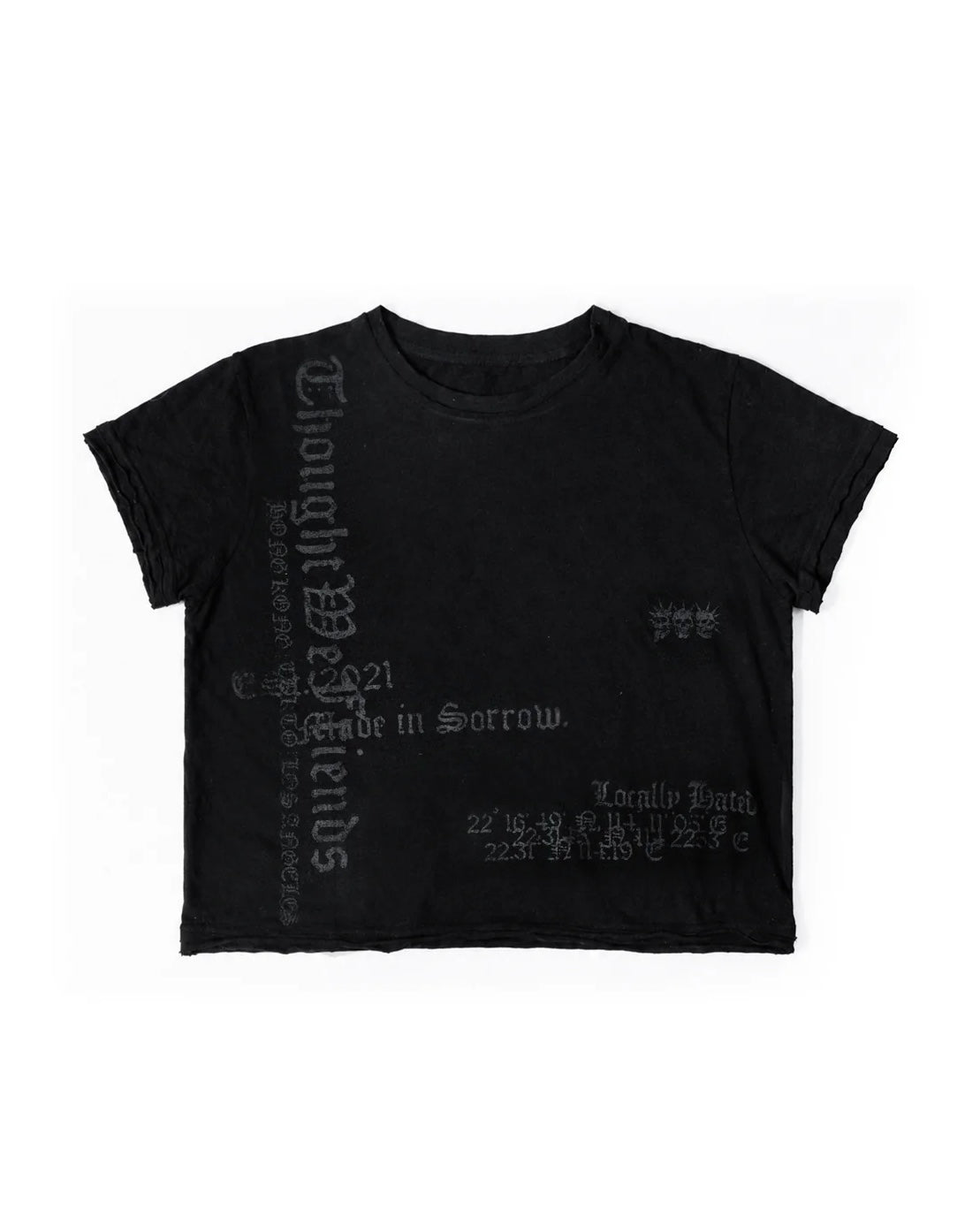 【Thought We Friends】L Raw Hem T-shirt