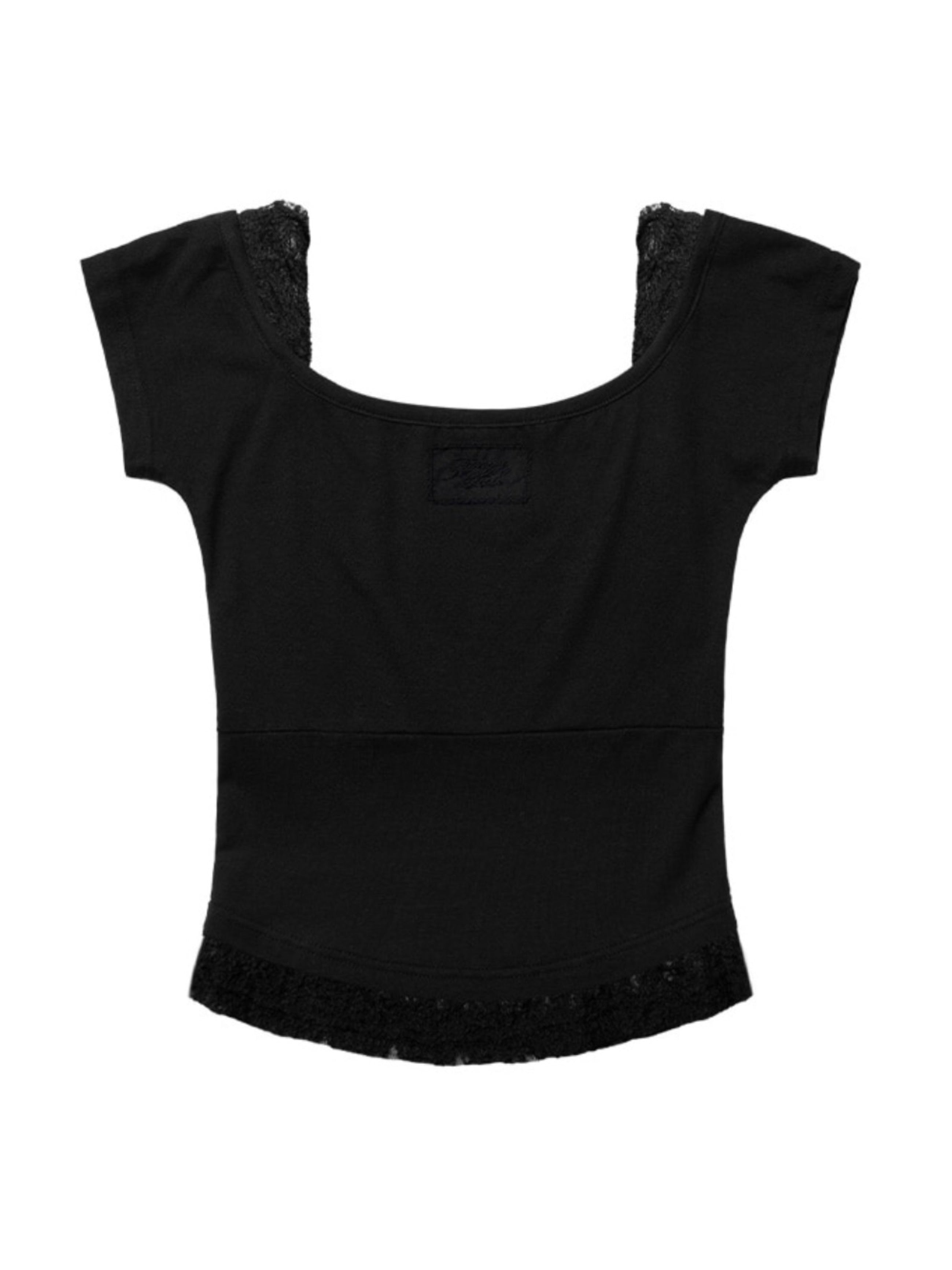 【FANCY CLUB】 LACE SQUARE NECK TOP